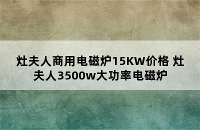 灶夫人商用电磁炉15KW价格 灶夫人3500w大功率电磁炉